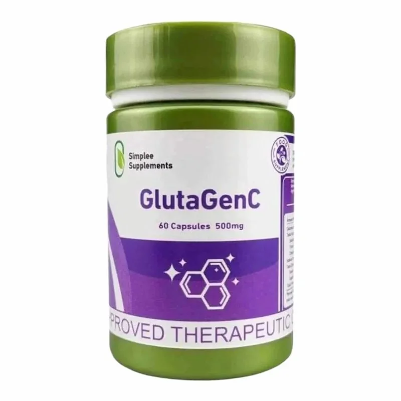 GlutaGenC Glutathione & Vitamine C – Complément Éclat du Teint & Détox – 60 Capsules