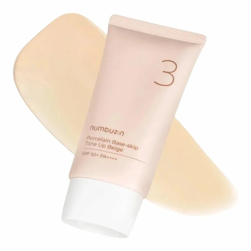 Numbuzin No.3 Porcelain Base Skip Tone Up – Crème Teintée & Solaire SPF50+ 50ml